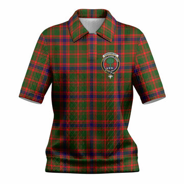 Kinninmont Tartan Women’s Polo Sweater Top with Family Crest