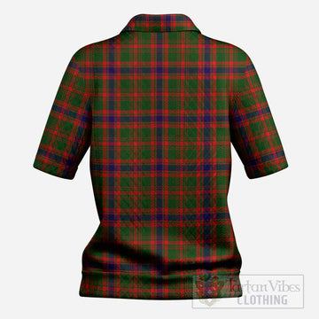 Kinninmont Tartan Women’s Polo Sweater Top with Family Crest