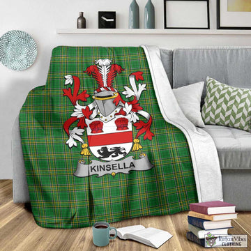 Kinsella Irish Clan Tartan Blanket with Coat of Arms - Tartan Vibes Clothing