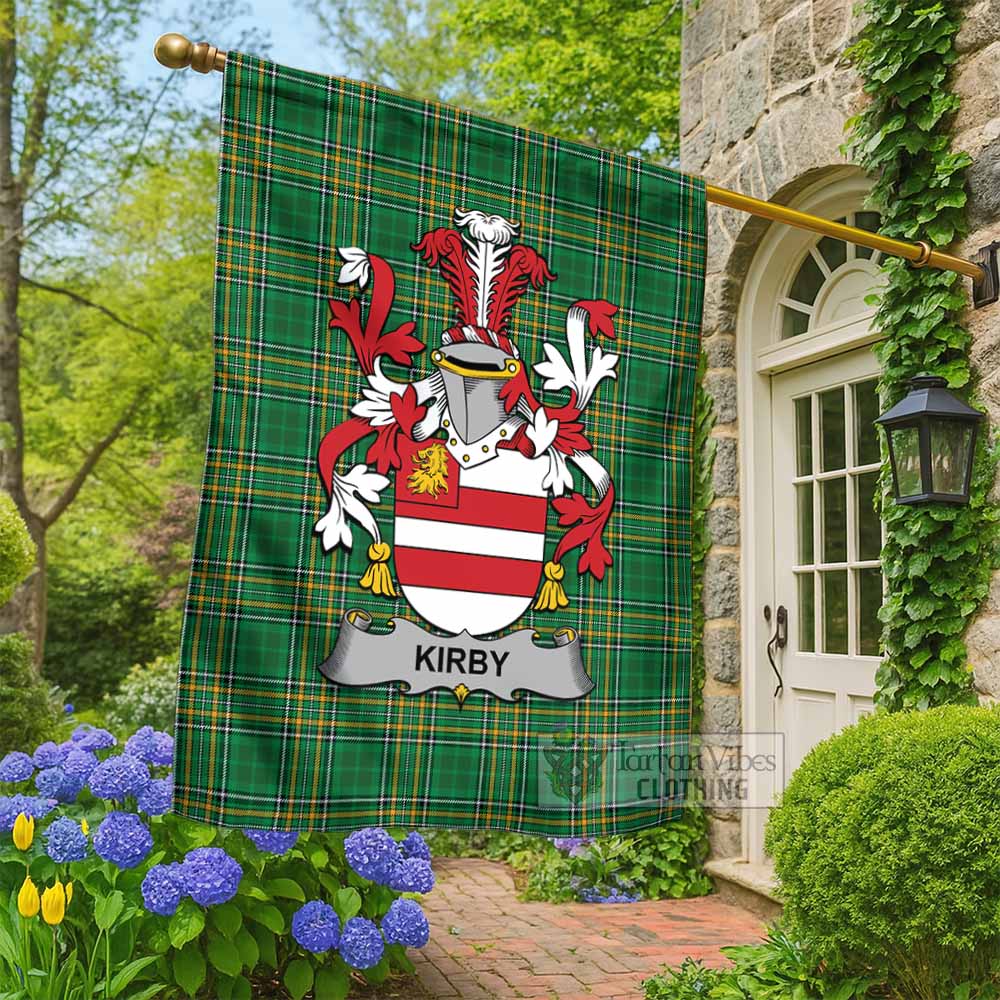 Kirby Irish Clan Tartan Flag with Coat of Arms