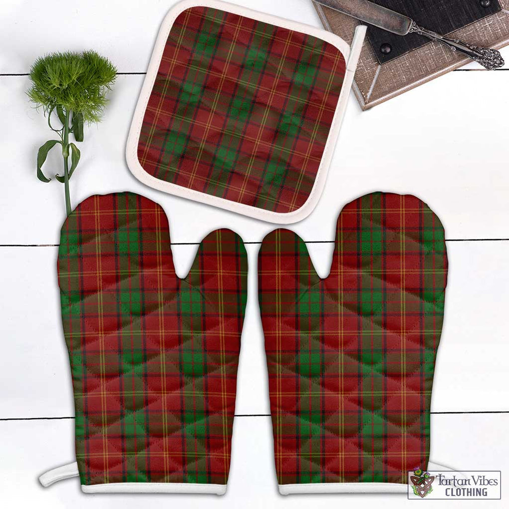 Kirk Tartan Combo Oven Mitt & Pot-Holder Combo 2 Oven Mitt & 1 Pot-Holder Black - Tartan Vibes Clothing
