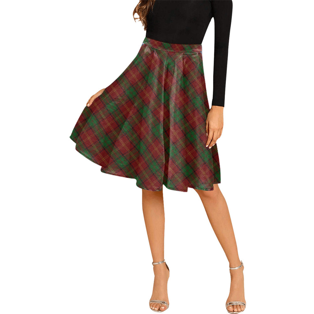 Kirk Tartan Melete Pleated Midi Skirt Cross Style Female - Tartan Vibes Clothing