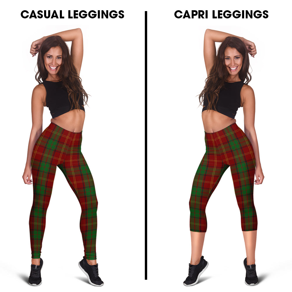 Kirk Tartan Womens Leggings Capri Leggings - Tartan Vibes Clothing