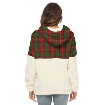 Kirk Tartan Half Style Women's Borg Fleece Hoodie with Half Zip - Tartan Vibes Clothing