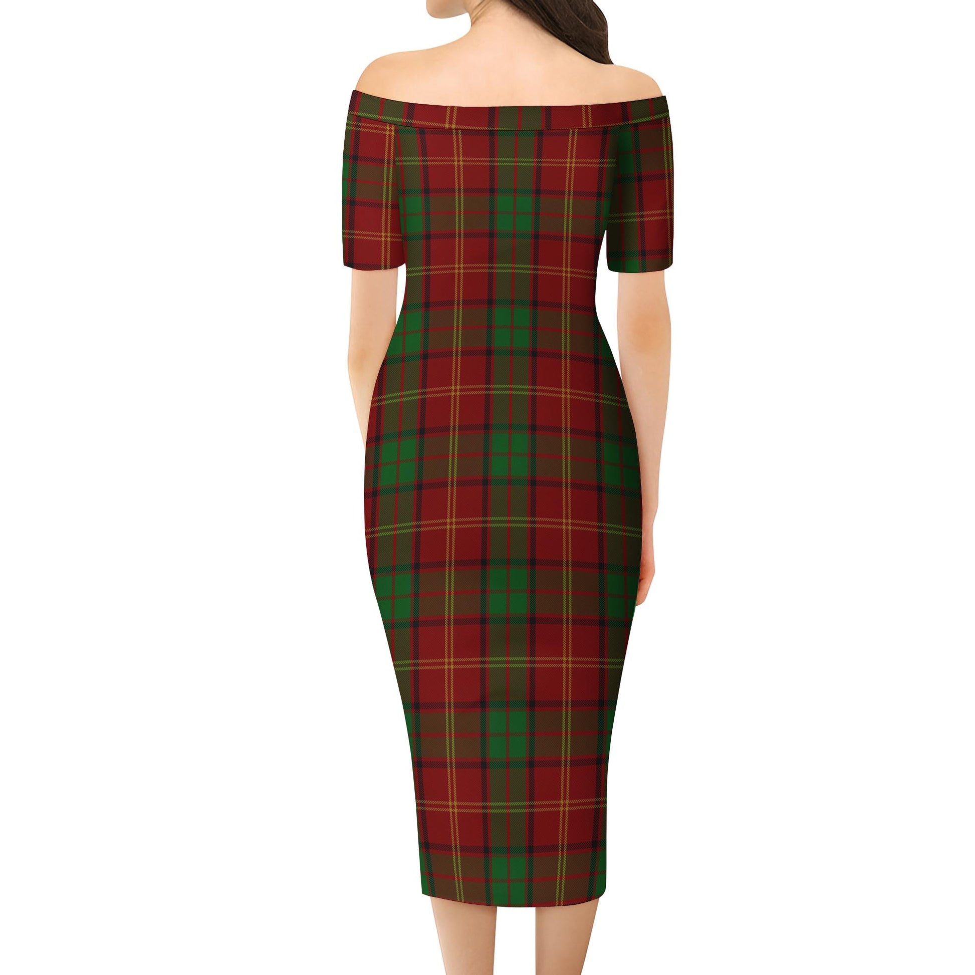 Kirk Tartan Off Shoulder Lady Dress - Tartan Vibes Clothing
