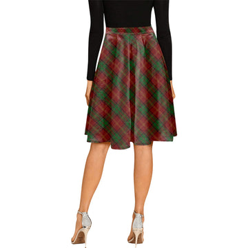 Kirk Tartan Melete Pleated Midi Skirt Cross Style - Tartan Vibes Clothing