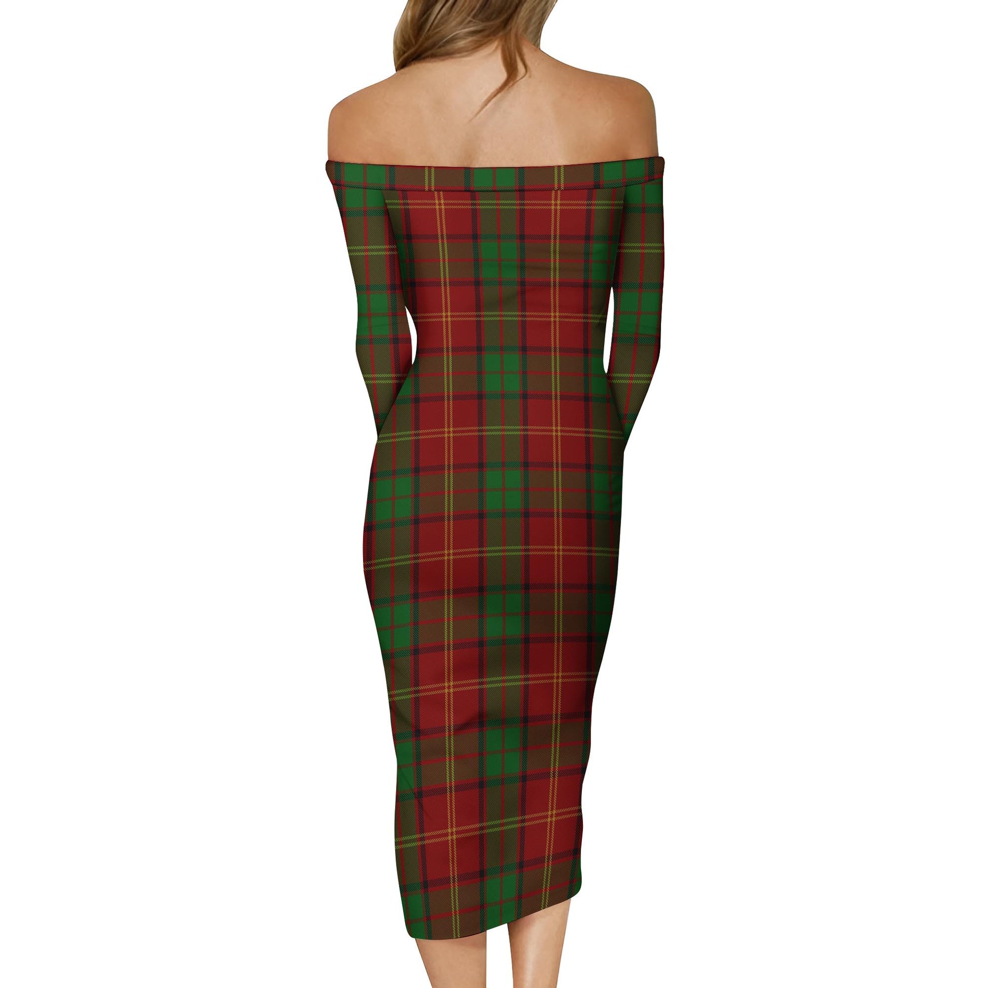 Kirk Tartan Off Shoulder Lady Dress - Tartan Vibes Clothing