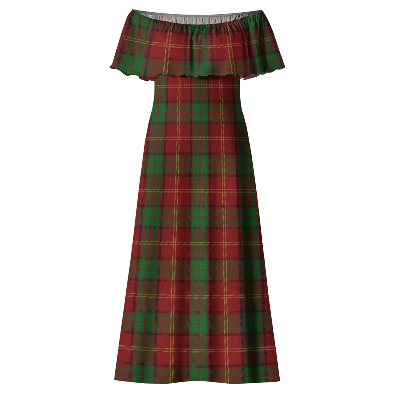 Kirk Tartan Off Shoulder Long Dress - Tartan Vibes Clothing