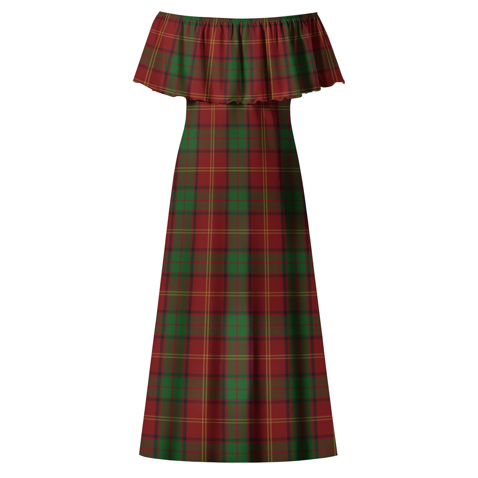 Kirk Tartan Off Shoulder Long Dress - Tartan Vibes Clothing