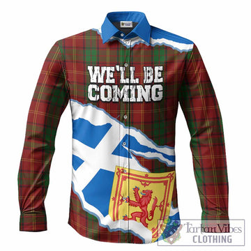 Kirk Scotland Football Tartan Long Sleeve Button Shirts We'll Be Coming