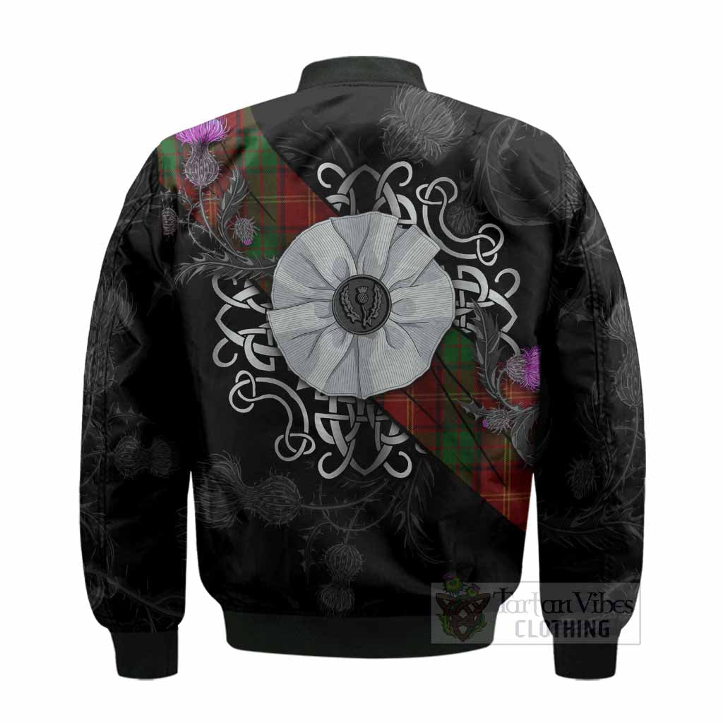 Kirk Tartan Bomber Jacket Jacobite White Rose - Tartan Vibes Clothing