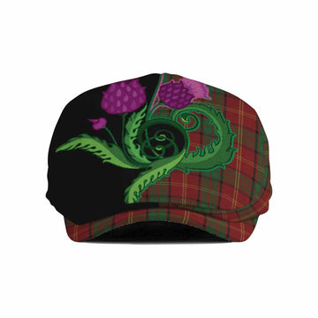 Kirk Tartan Flat Cap, Jeff Cap Traditional Scottish Thistle