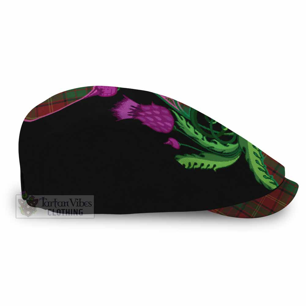 Kirk Tartan Flat Cap, Jeff Cap Traditional Scottish Thistle