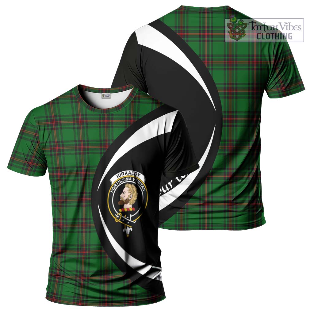 Tartan Vibes Clothing Kirkaldy Tartan T-Shirt with Family Crest Circle Style