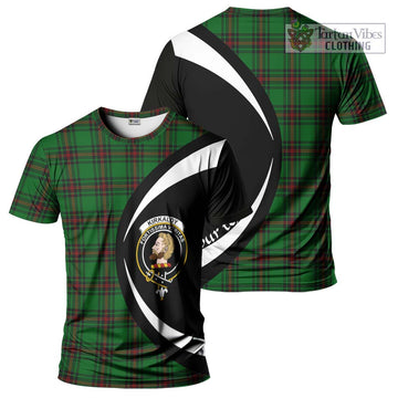 Tartan Vibes Clothing Kirkaldy Tartan T-Shirt with Family Crest Circle Style