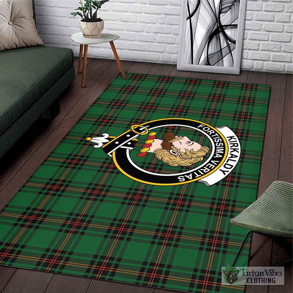 Tartan Vibes Clothing Kirkaldy Tartan Area Rug with Family Crest