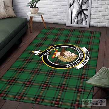 Kirkaldy Tartan Area Rug with Family Crest