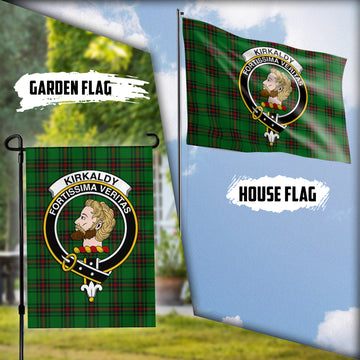 Kirkaldy Tartan Flag with Family Crest
