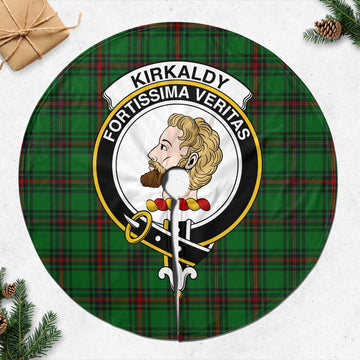 Kirkaldy Tartan Christmas Tree Skirt with Family Crest