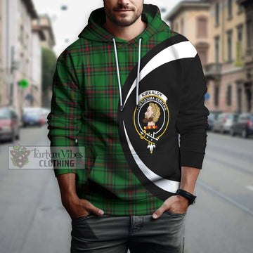 Kirkaldy Tartan Hoodie with Family Crest Circle Style