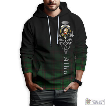 Kirkaldy Tartan Hoodie Featuring Alba Gu Brath Family Crest Celtic Inspired