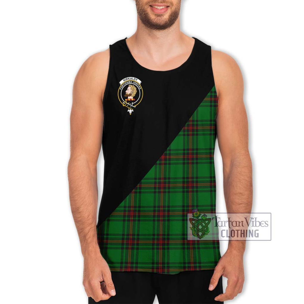 Kirkaldy Tartan Men's Tank Top with Family Crest and Military Logo Style Men - Tartanvibesclothing Shop