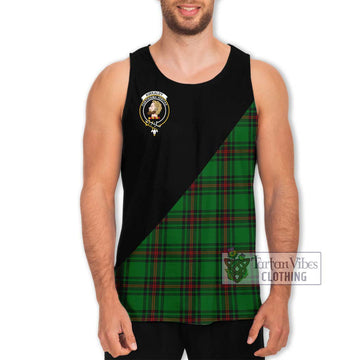 Kirkaldy Tartan Men's Tank Top with Family Crest and Military Logo Style Men - Tartanvibesclothing Shop