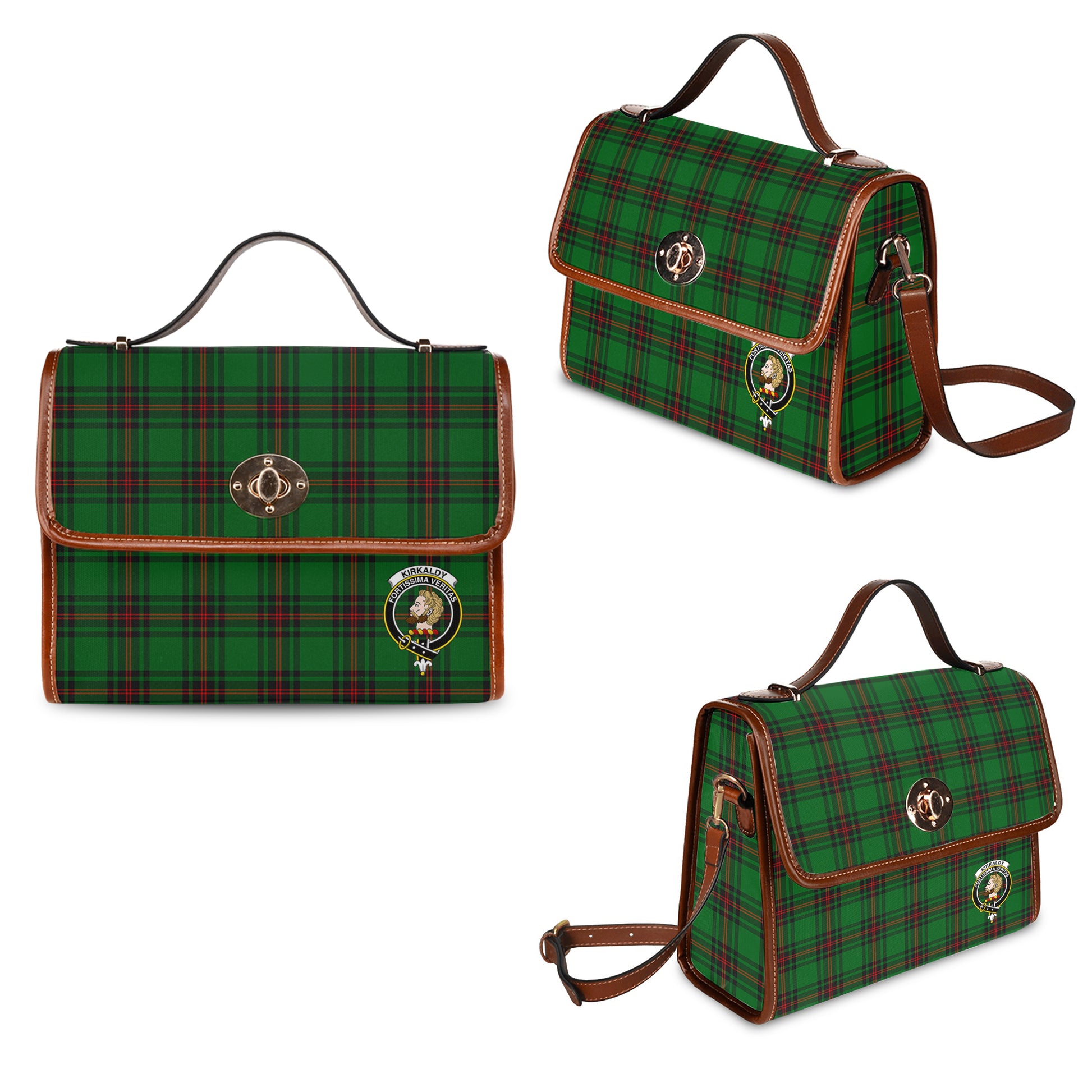 kirkaldy-tartan-leather-strap-waterproof-canvas-bag-with-family-crest