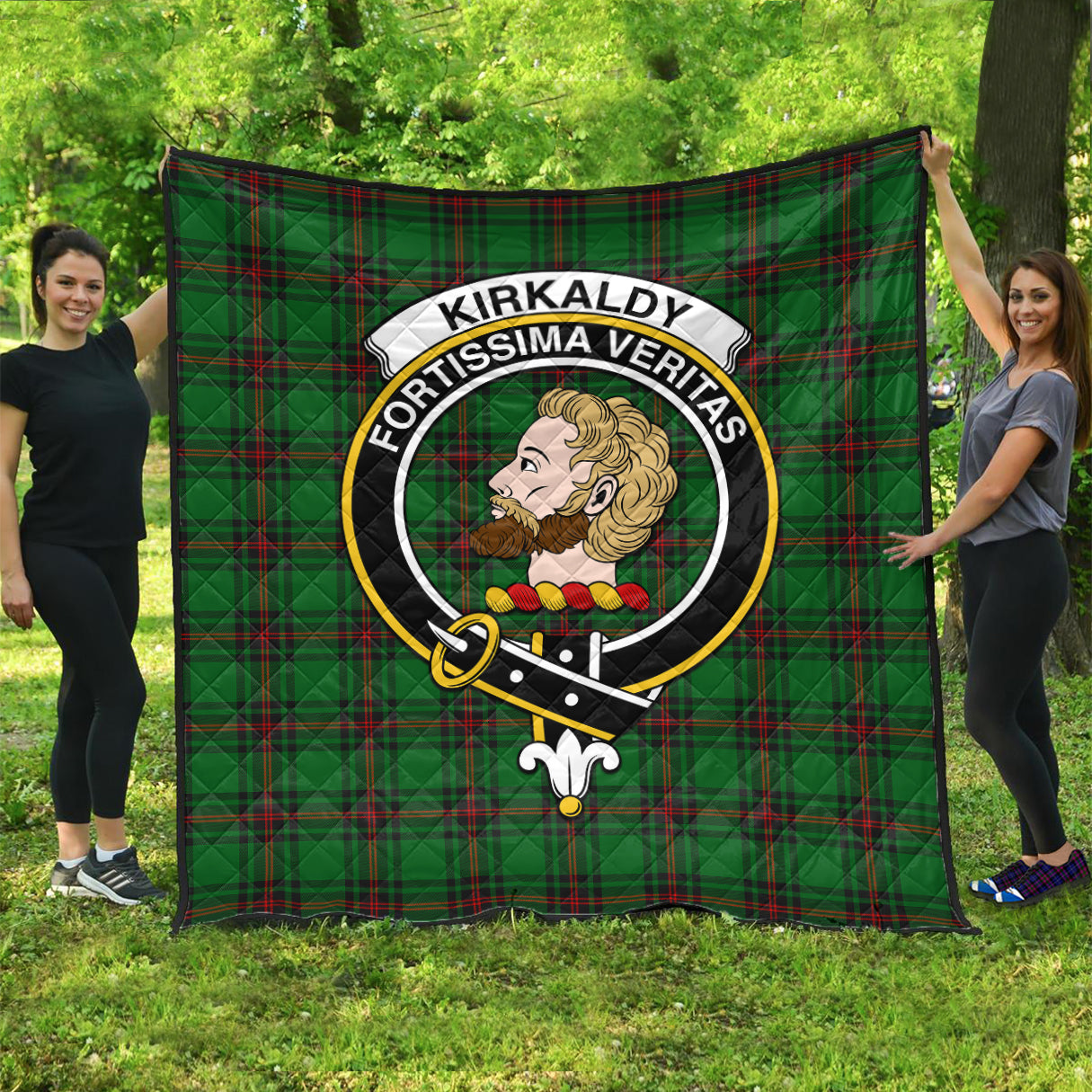 kirkaldy-tartan-quilt-with-family-crest
