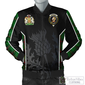 Kirkaldy Tartan Bomber Jacket with Family Crest and Scottish Thistle Vibes Sport Style