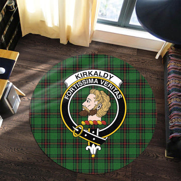 kirkaldy-tartan-round-rug-with-family-crest