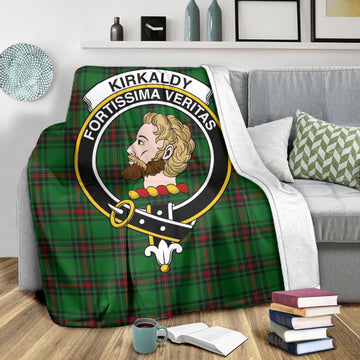 Kirkaldy Tartan Blanket with Family Crest