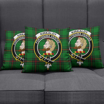 Kirkaldy Tartan Pillow Cover with Family Crest