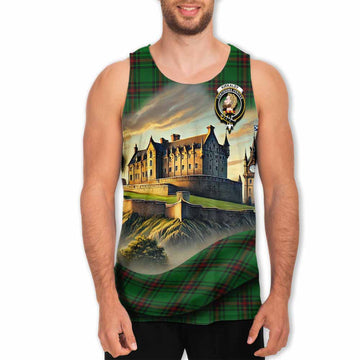 Tartan Vibes Clothing Kirkaldy Tartan Family Crest Men's Tank Top with Scottish Ancient Castle Style