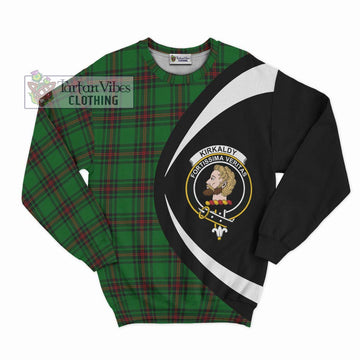 Kirkaldy Tartan Sweatshirt with Family Crest Circle Style Unisex - Tartan Vibes Clothing