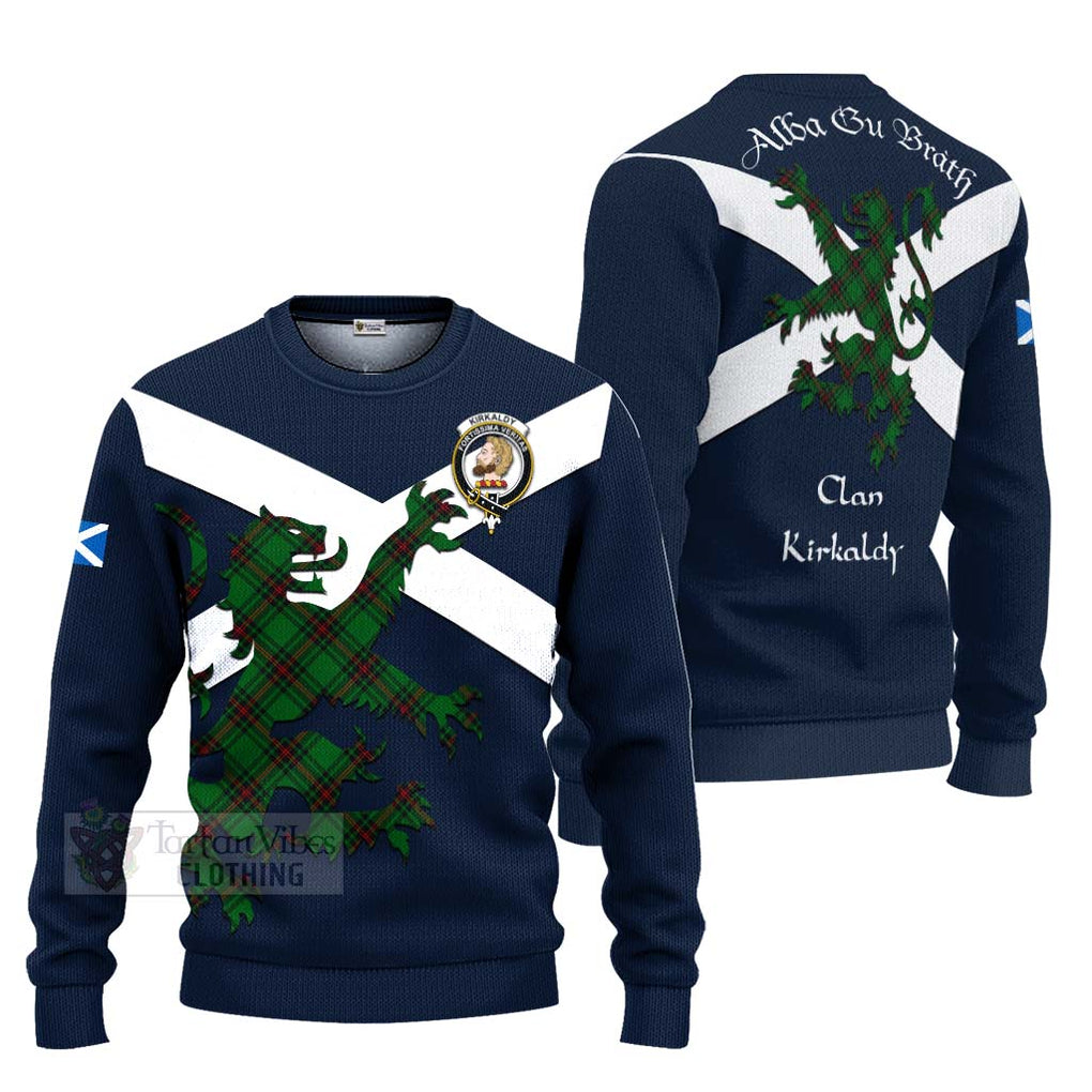 Tartan Vibes Clothing Kirkaldy Tartan Lion Rampant Knitted Sweater – Proudly Display Your Heritage with Alba Gu Brath and Clan Name