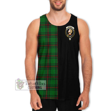 Kirkaldy Tartan Men's Tank Top with Family Crest and Half Of Me Style Men - Tartanvibesclothing Shop