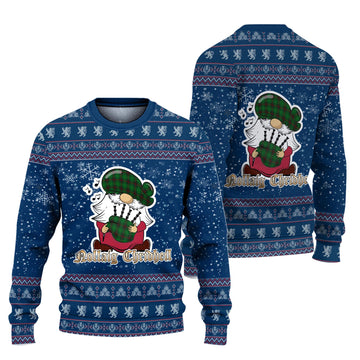 Kirkaldy Clan Christmas Family Knitted Sweater with Funny Gnome Playing Bagpipes