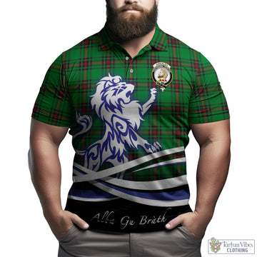 Kirkaldy Tartan Polo Shirt with Alba Gu Brath Regal Lion Emblem