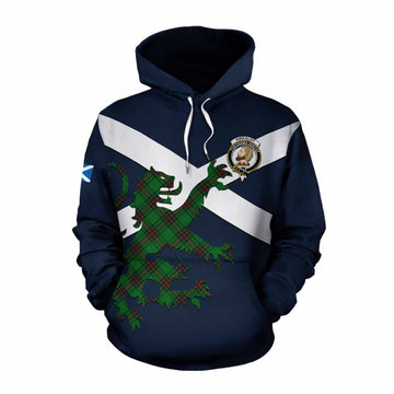 Tartan Vibes Clothing Kirkaldy Tartan Lion Rampant Cotton Hoodie Proudly Display Your Heritage with Alba Gu Brath and Clan Name