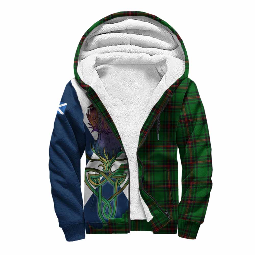Tartan Vibes Clothing Kirkaldy Tartan Family Crest Sherpa Hoodie Scottish Thistle Celtic Inspired