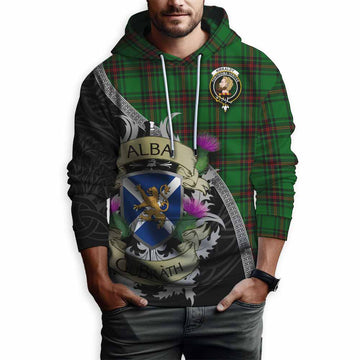 Kirkaldy Tartan Family Crest Hoodie Lion Rampant Royal Thistle Shield Celtic Inspired