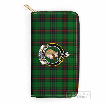 Kirkaldy Tartan Women's Leather Wallet with Family Crest