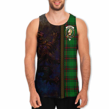 Kirkaldy Tartan Family Crest Men's Tank Top Alba Gu Brath Be Brave Lion Ancient Style
