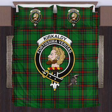 Kirkaldy Tartan Bedding Set with Family Crest
