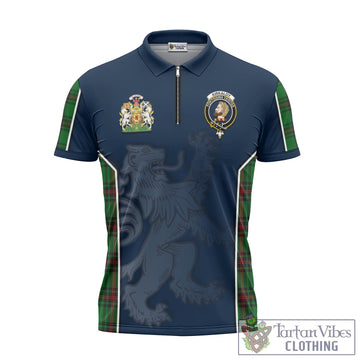 Kirkaldy Tartan Zipper Polo Shirt with Family Crest and Lion Rampant Vibes Sport Style
