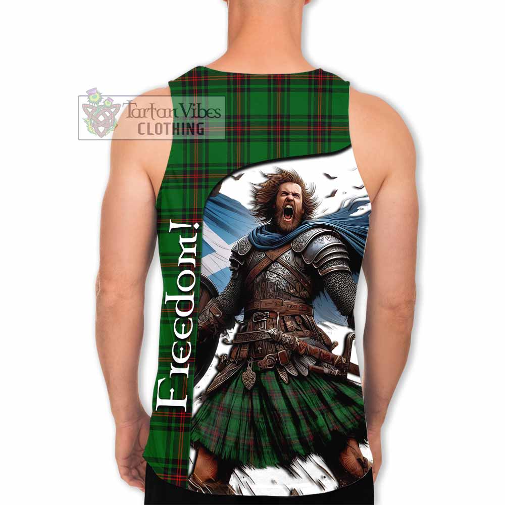 Tartan Vibes Clothing Kirkaldy Crest Tartan Men's Tank Top Inspired by the Freedom of Scottish Warrior