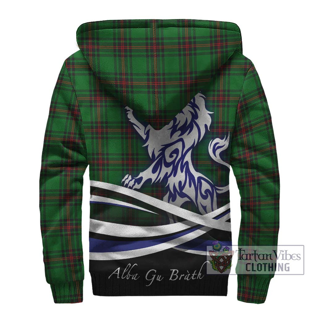 Kirkaldy Tartan Sherpa Hoodie with Alba Gu Brath Regal Lion Emblem - Tartanvibesclothing Shop