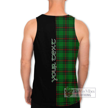 Kirkaldy Tartan Men's Tank Top with Family Crest and Half Of Me Style - Tartanvibesclothing Shop