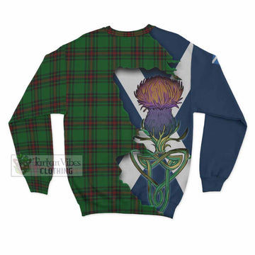 Tartan Vibes Clothing Kirkaldy Tartan Family Crest Sweatshirt Scottish Thistle Celtic Inspired